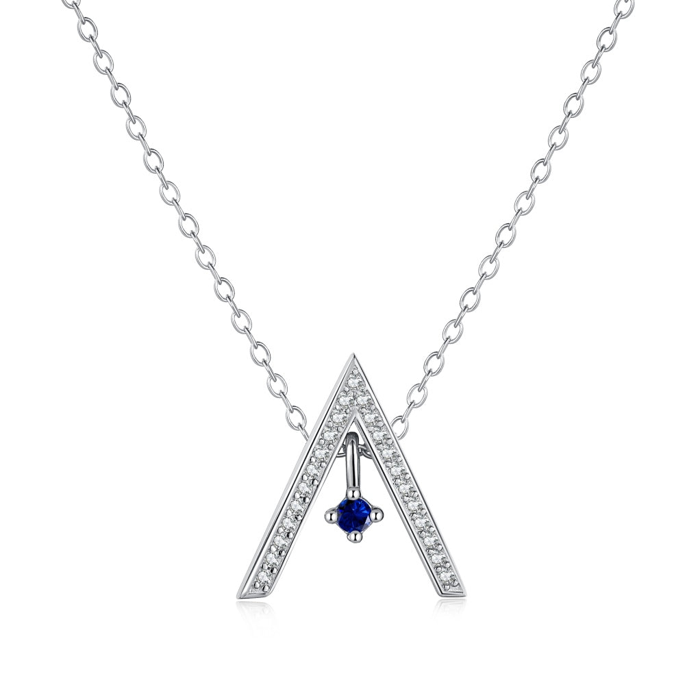 [Sparkling Aurora]Sparkling "A" Shape Necklace