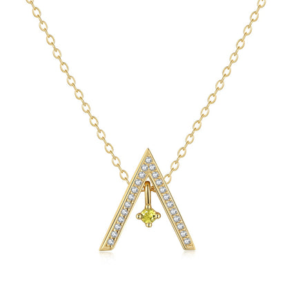 [Sparkling Aurora]Sparkling "A" Shape Necklace