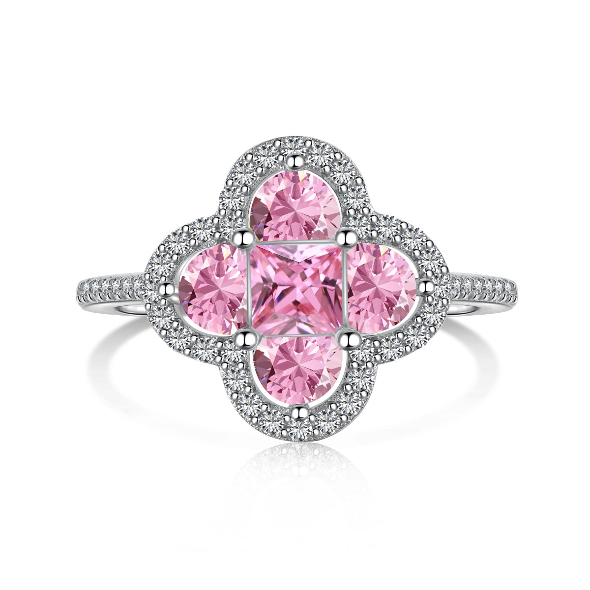 [Sparkling Aurora]Luxurious Eternity Flower Shape Banquet Ring