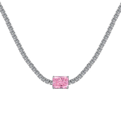 [Sparkling Aurora]2.0 carat Ornate Emerald Cut Necklace