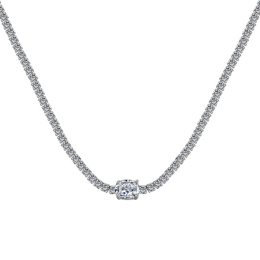 [Sparkling Aurora]1.0 Carat Shining Oval Cut Necklace