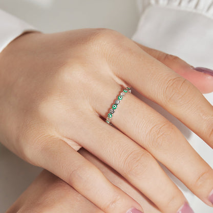 [Sparkling Aurora]Sparkling Vibrant Round Shape Daily Ring