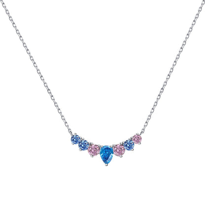 [Sparkling Aurora]Dainty Colorful Heart Necklace