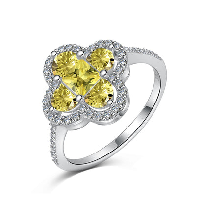 [Sparkling Aurora]Luxurious Eternity Flower Shape Banquet Ring