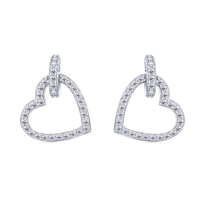 [Sparkling Aurora]Dainty Heart Shape Earrings