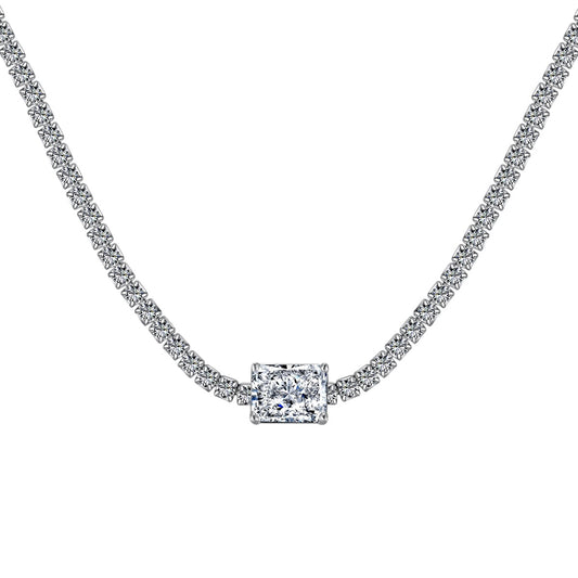 [Sparkling Aurora]2.0 carat Ornate Emerald Cut Necklace