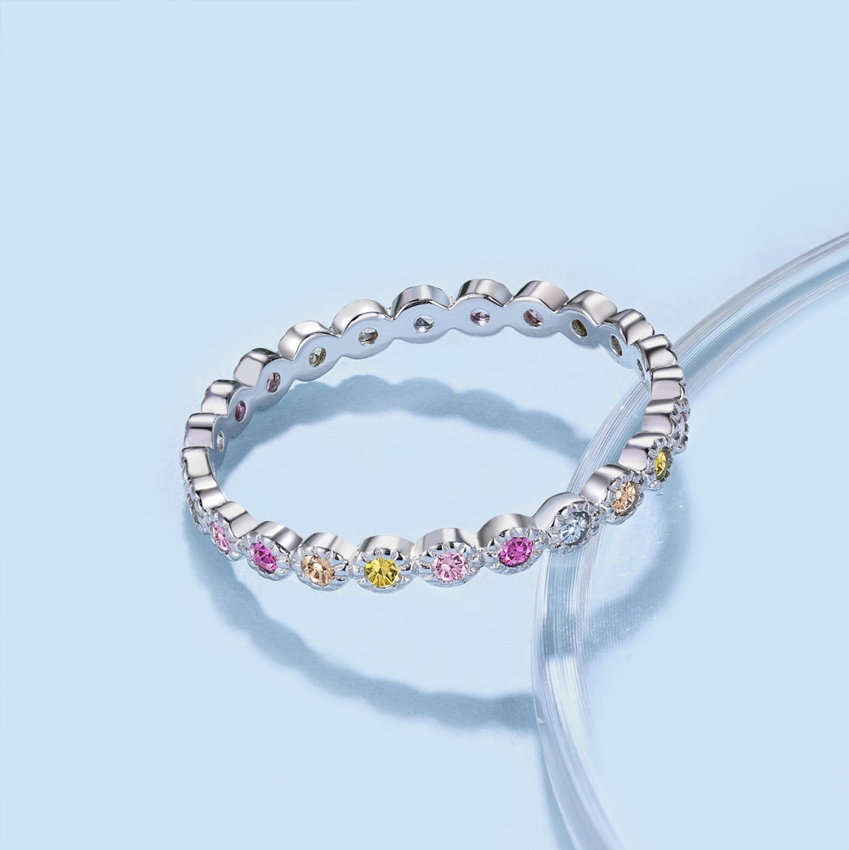 [Sparkling Aurora]Radiant Sparkling Round Cut Daily Ring