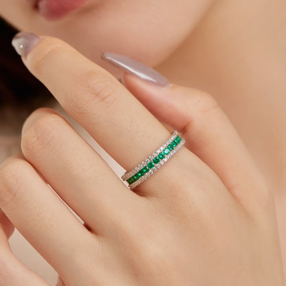 [Sparkling Aurora]Delicate Colorful Round Cut Daily Ring