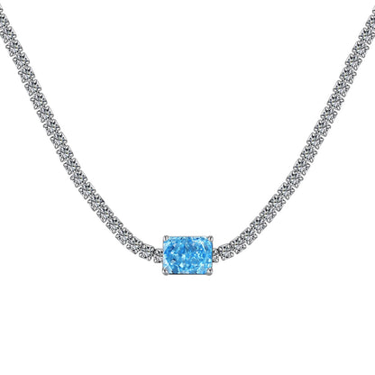 [Sparkling Aurora]2.0 carat Ornate Emerald Cut Necklace