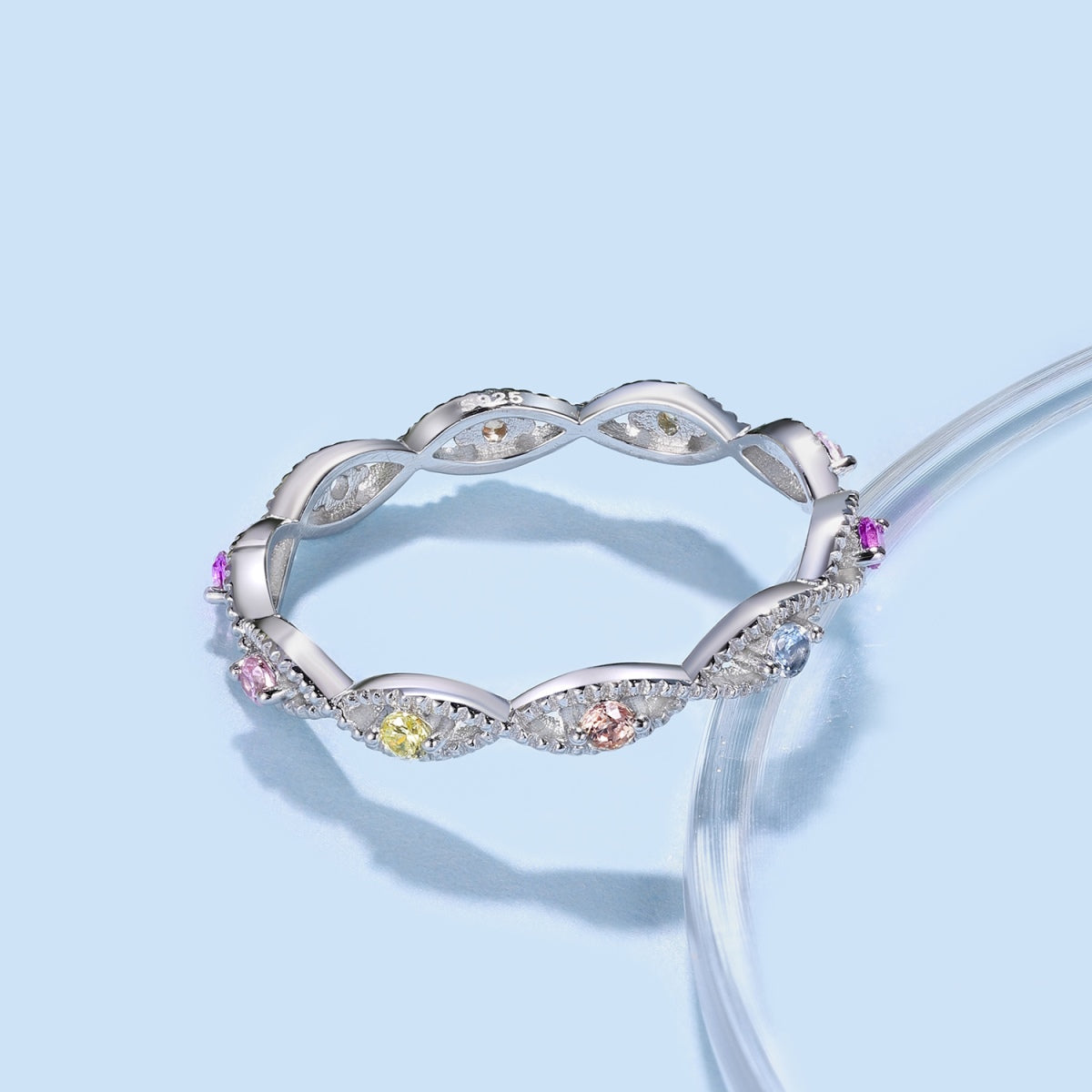 [Sparkling Aurora]Elegant Energetic Round Cut Daily Ring