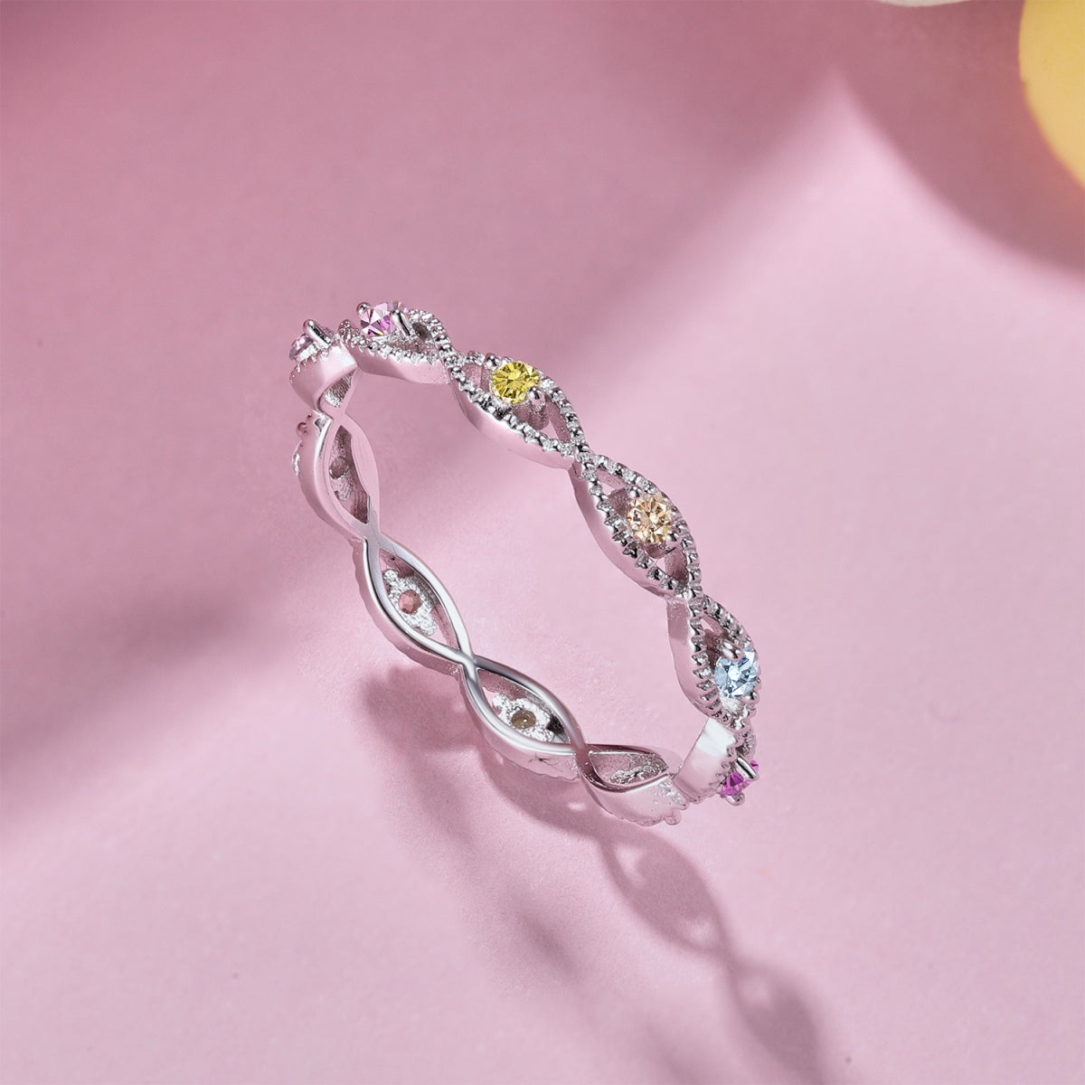 [Sparkling Aurora]Elegant Energetic Round Cut Daily Ring