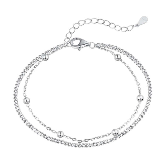 [Sparkling Aurora]Delicate Bead Double Layer Bracelet