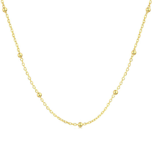 [Sparkling Aurora]Small Bead Clavicle Chain Simple Necklace