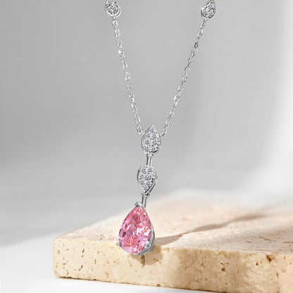 [Sparkling Aurora]Dazzling Pear Cut Necklace