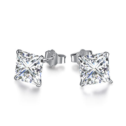 [Sparkling Aurora]Ornate Square Shape Earrings