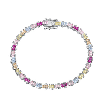 [Sparkling Aurora]Delicate Colorful Emerald Cut Party Bracelet