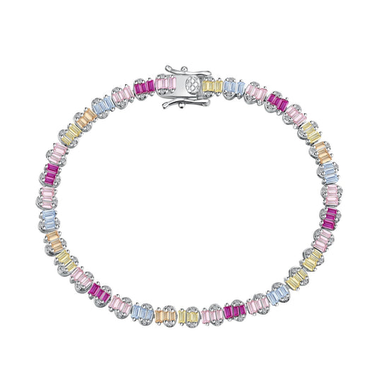 [Sparkling Aurora]Delicate Colorful Emerald Cut Party Bracelet