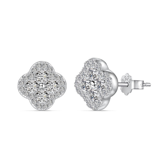 [Sparkling Aurora]Four-Leaf Clover Flower Shaped Earrings