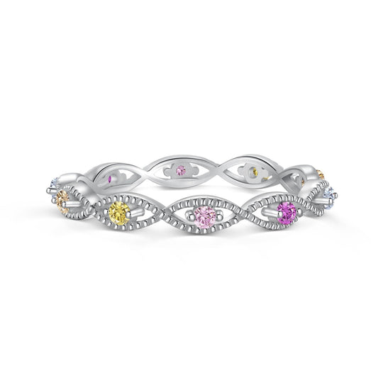 [Sparkling Aurora]Elegant Energetic Round Cut Daily Ring