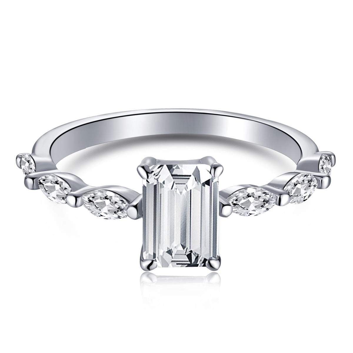 [Sparkling Aurora]1.0 Carat Dainty Resplendent Radiant Cut Daily Ring