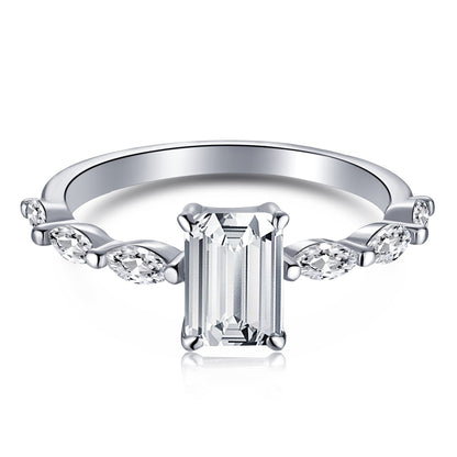 [Sparkling Aurora]1.0 Carat Dainty Resplendent Radiant Cut Daily Ring