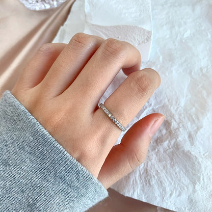 [Sparkling Aurora]Delicate Sparkling Round Cut Daily Ring