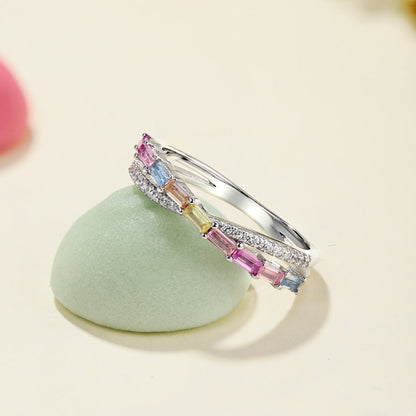 [Sparkling Aurora]Energetic Elegant Radiant Cut Party Ring