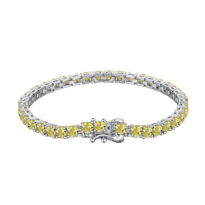 [Sparkling Aurora]Ornate Dazzling Round Cut Tennis Bracelet