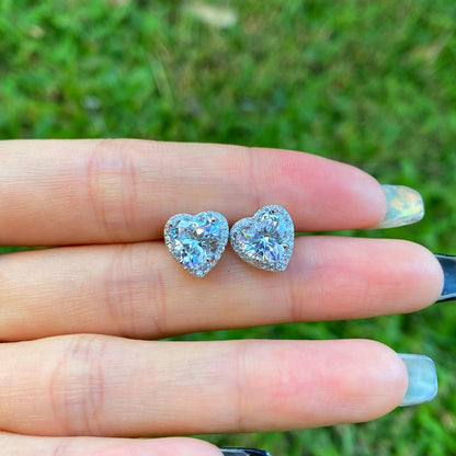 [Sparkling Aurora]Sparkling Heart Shape Lover Earrings