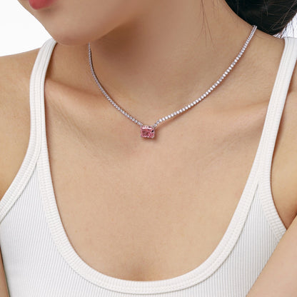 [Sparkling Aurora]4.0 Carat Elegant Radiant Cut Necklace