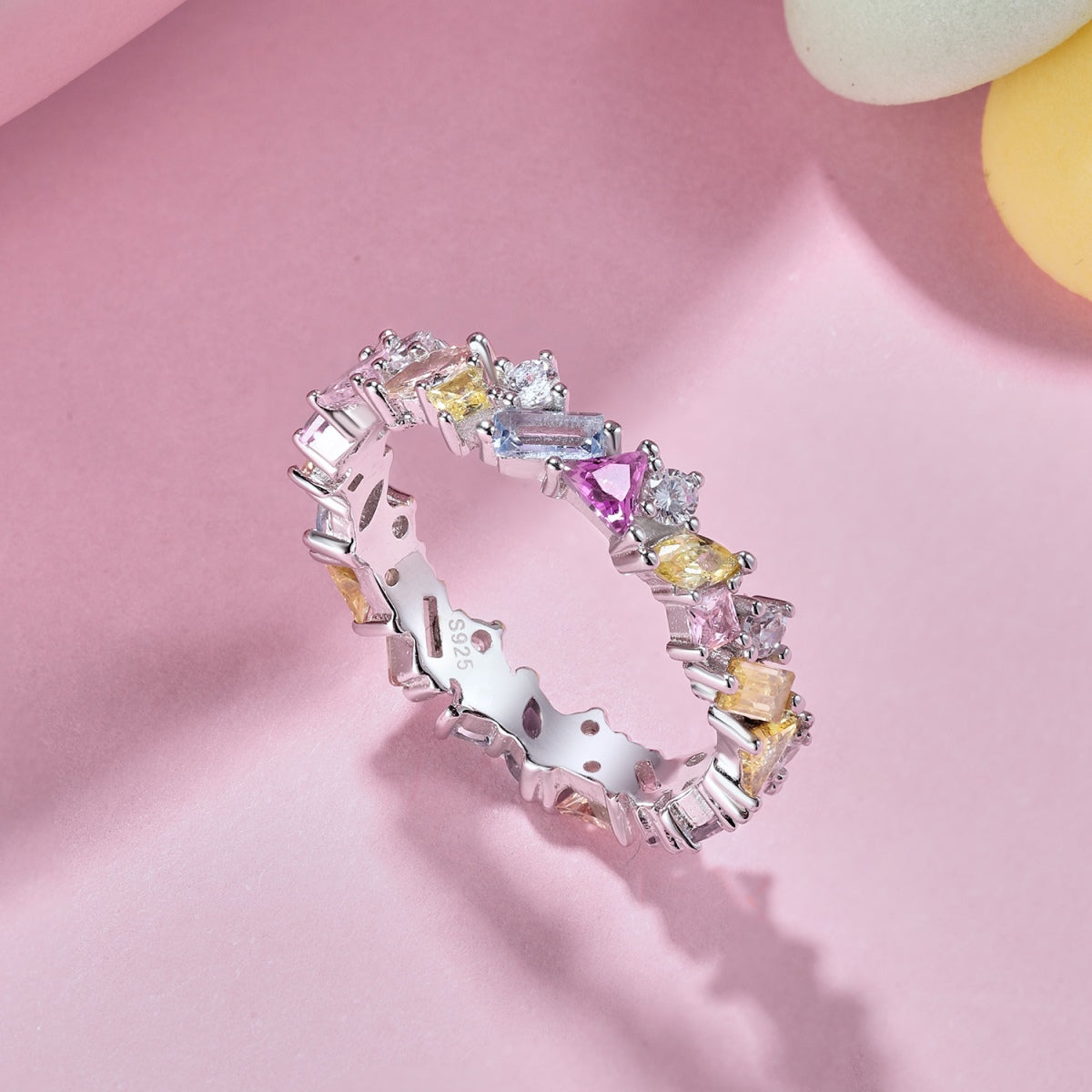 [Sparkling Aurora]Dazzling Polychromatic Multi cut Daily Ring