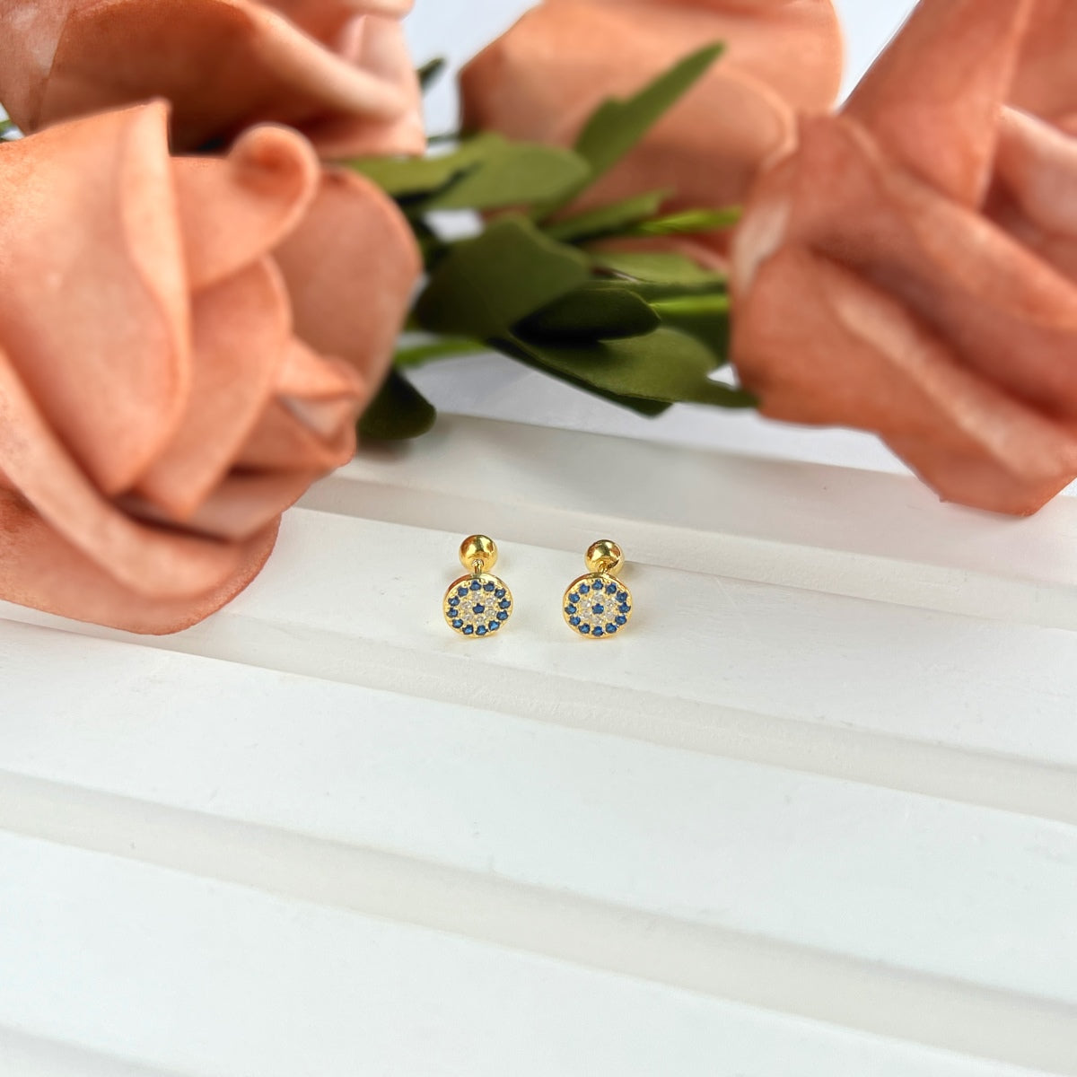 [Sparkling Aurora]Devil's Eye Ear Bone Nail Earrings