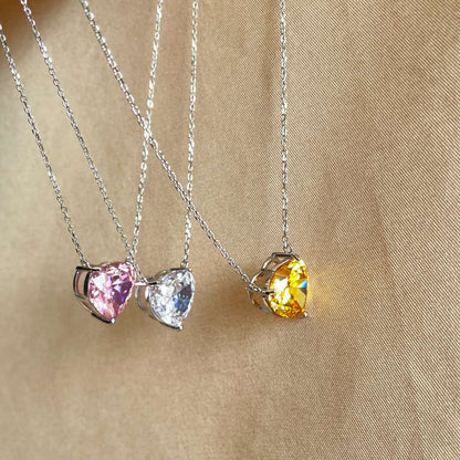 [Sparkling Aurora]6.0 carat Radiant Heart Shape Necklace