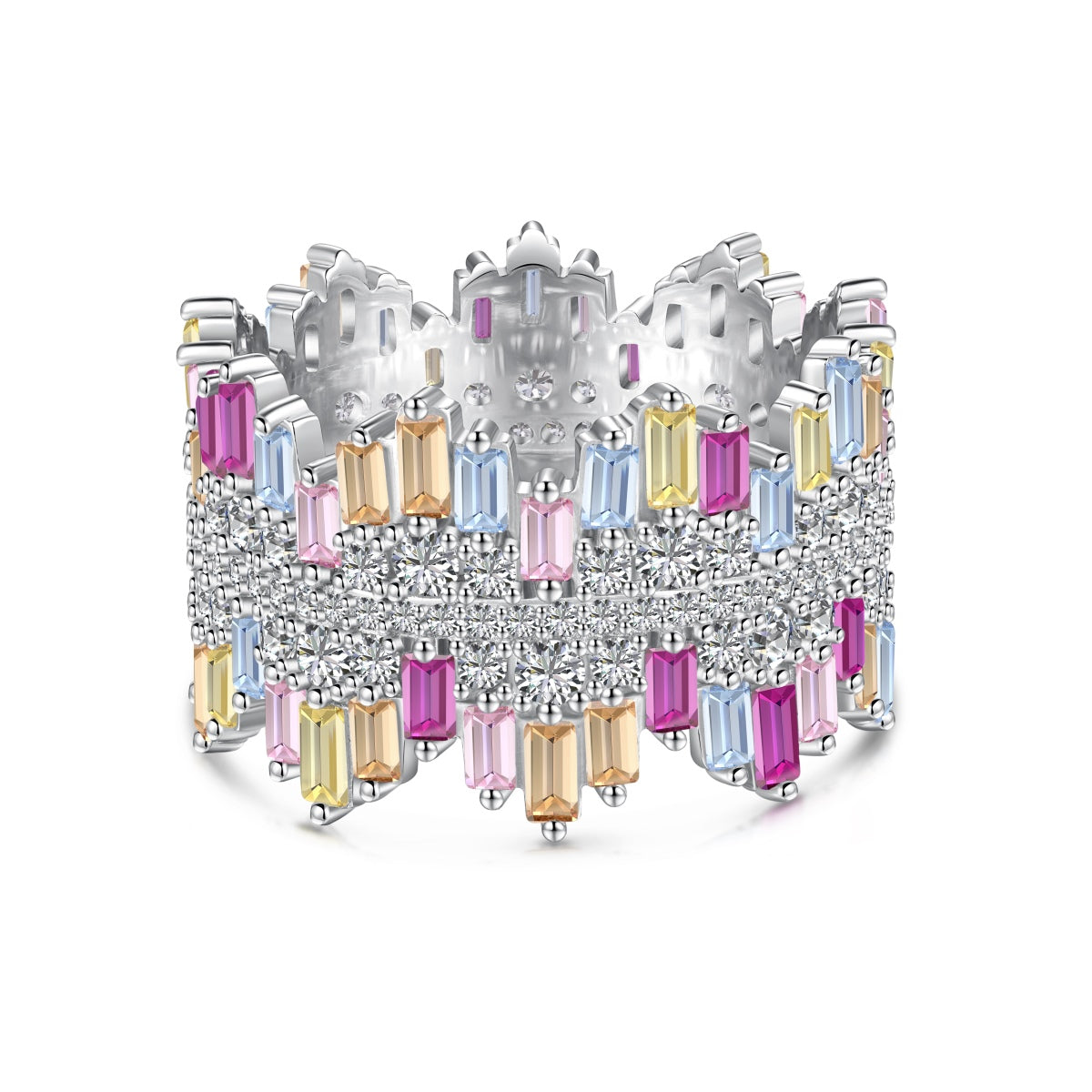 [Sparkling Aurora]Luxurious Colorful Radiant Cut Daily Ring