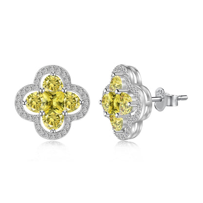 [Sparkling Aurora]Lucky Four-Leaf Clover Exquisite Earrings