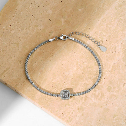 [Sparkling Aurora]Luxurious Dazzling Square Shape Banquet Bracelet