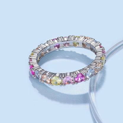 [Sparkling Aurora]Dazzling Lustrous Round Cut Tennis Ring