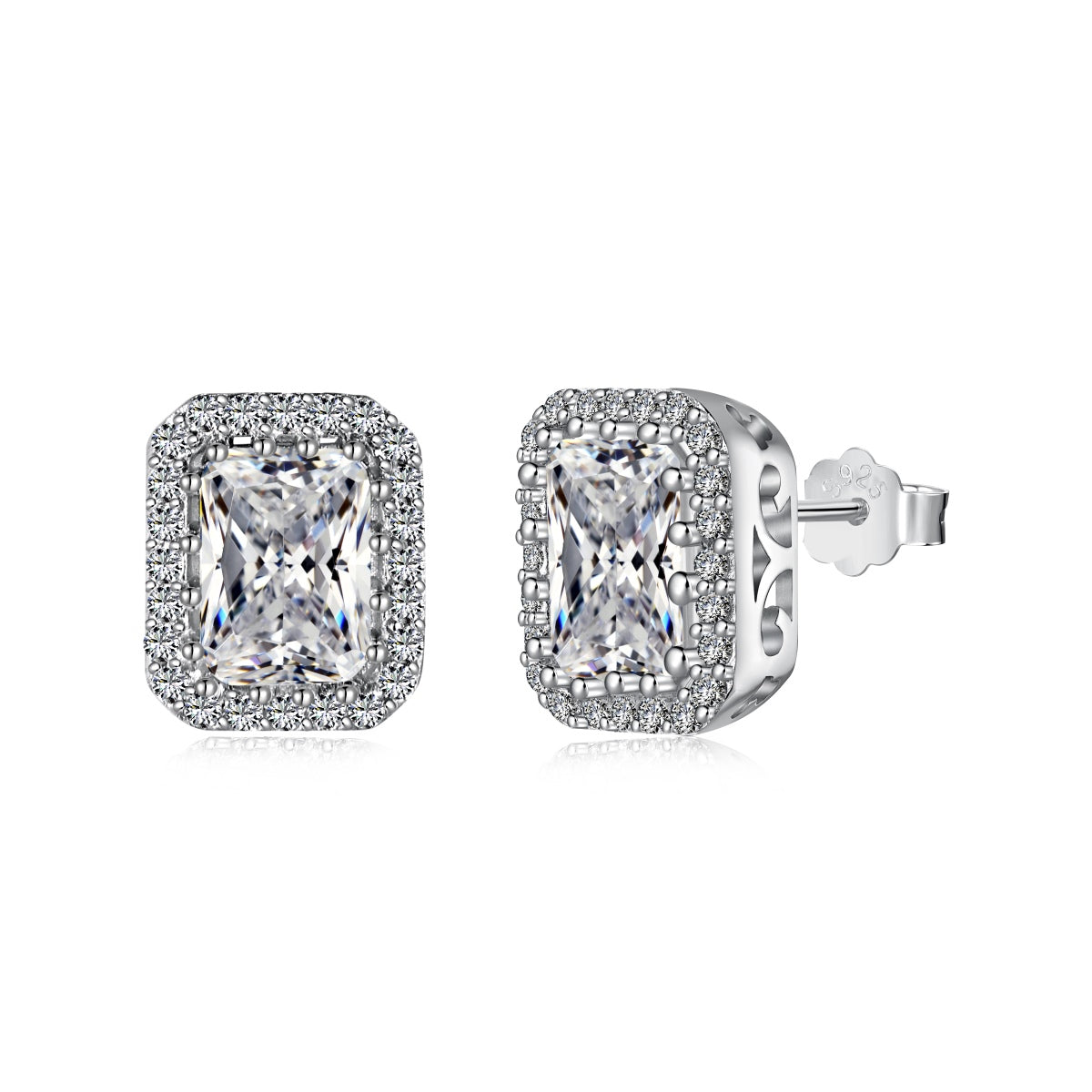 [Sparkling Aurora]1.0 Carat Luxurious Dainty Emerald Cut Daily Earrings