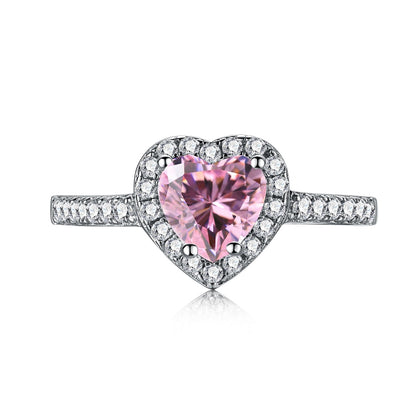 [Sparkling Aurora]Eternity Splashy Romantic Heart Shape Lover Ring