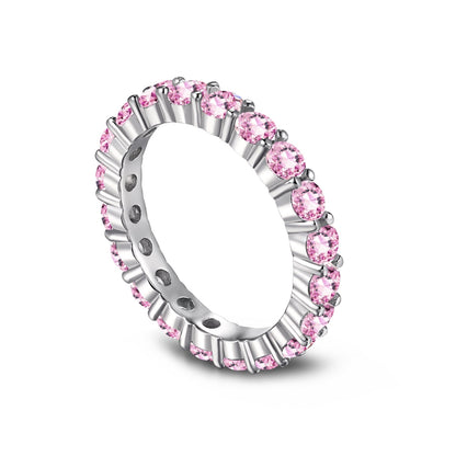 [Sparkling Aurora]Sparkling Round Cut Tennis Ring