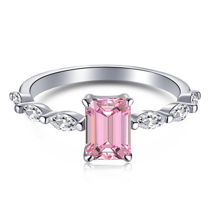 [Sparkling Aurora]1.0 Carat Dainty Resplendent Radiant Cut Daily Ring