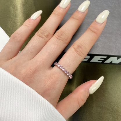 [Sparkling Aurora]Sparkling Round Cut Tennis Ring