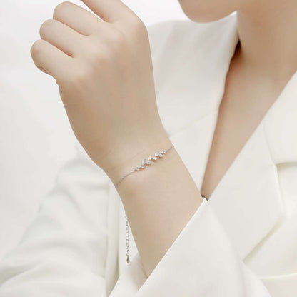 [Sparkling Aurora]Elegant Wheat Leaves Shape Bracelet