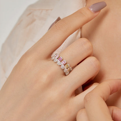 [Sparkling Aurora]Gorgeous Radiant Cut Daily Ring