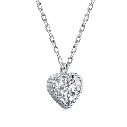 [Sparkling Aurora]Ornate Heart Shape Necklace