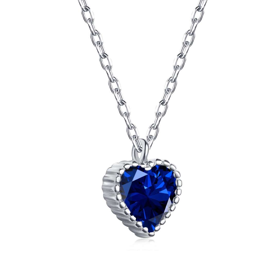 [Sparkling Aurora]Ornate Heart Shape Necklace