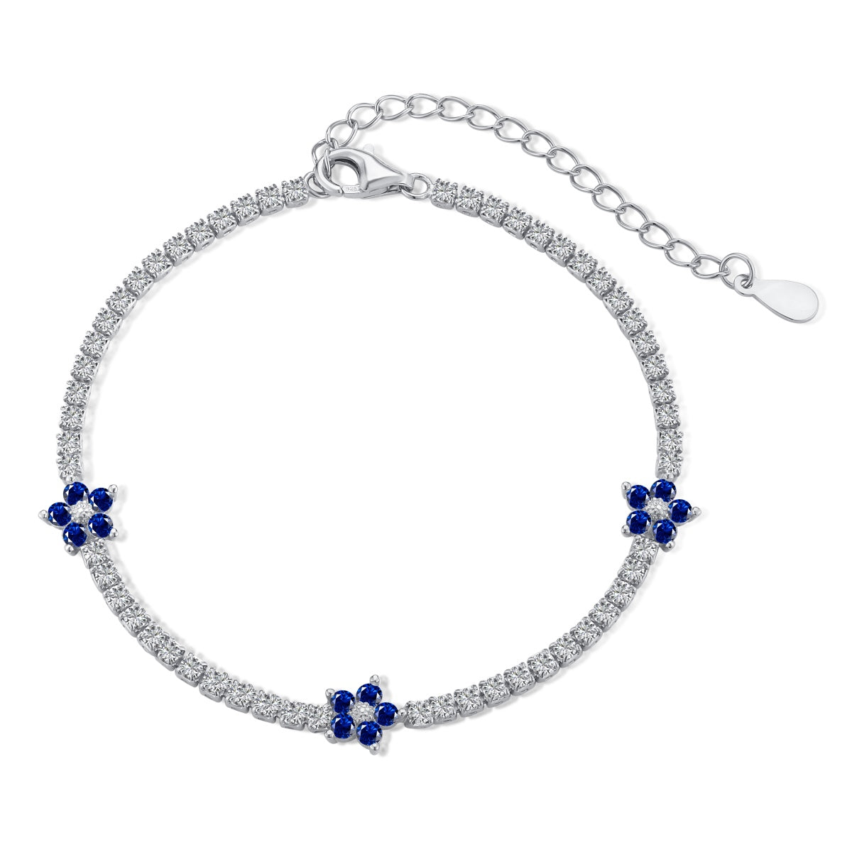 [Sparkling Aurora]Sparkling Flower Shape Tennis Bracelet