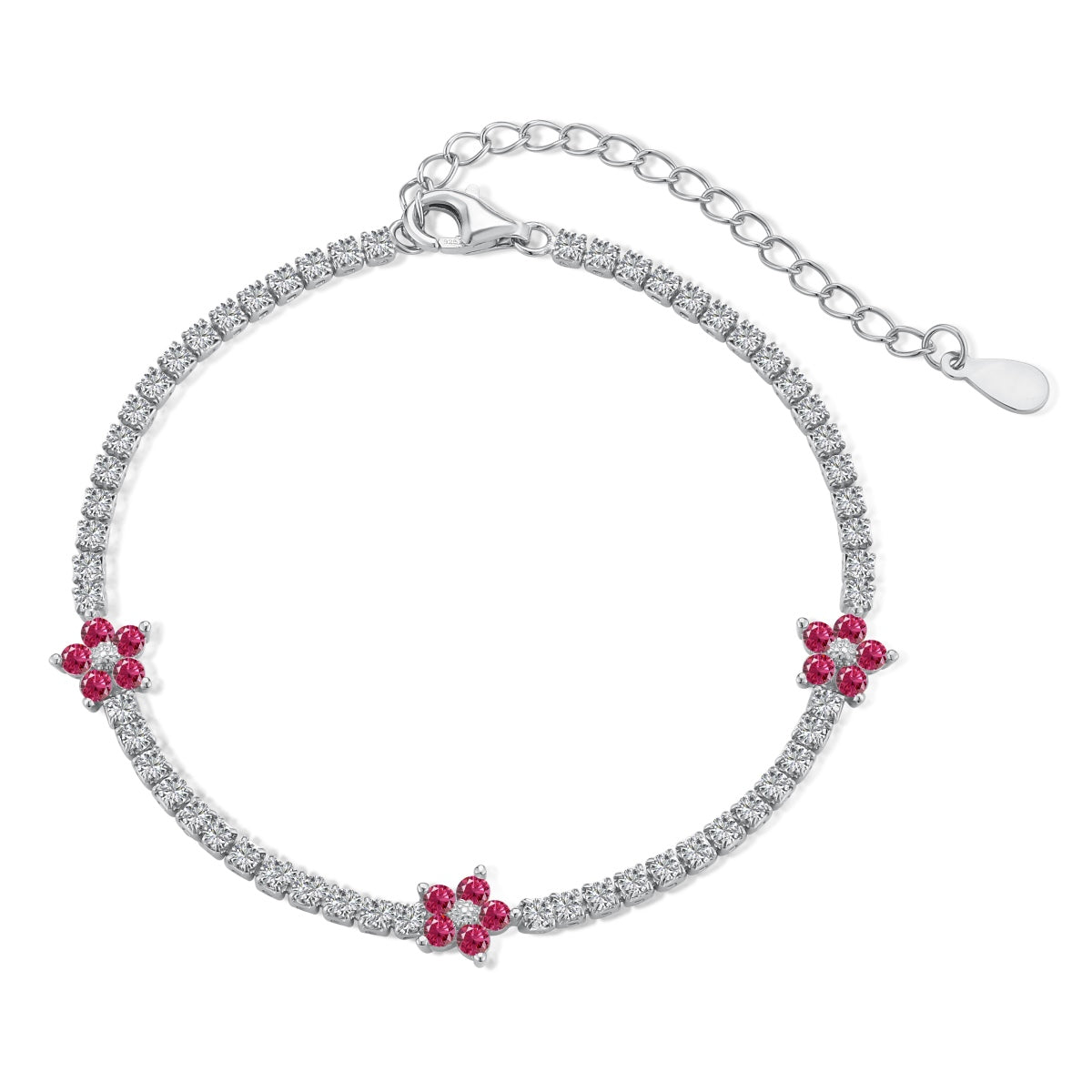 [Sparkling Aurora]Sparkling Flower Shape Tennis Bracelet