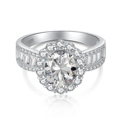 [Sparkling Aurora]1.5 Carat Dazzling Charming Oval Cut Banquet Ring