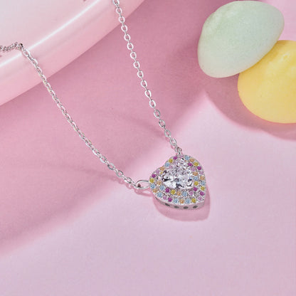 [Sparkling Aurora]Exquisite Heart Shape Necklace